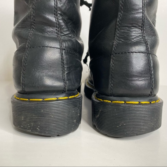Dr Martens 10966 Steel Toe Cap Combat Boots Black Leather 10 Eye Lace Up Punk 11 - Picture 11 of 16